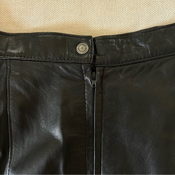 Vintage 1990's The Old Mill Genuine Leather Knee Length Skirt Womens Size 9 - Picture 3 of 4